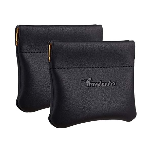 Travelambo Leather Squeeze Coin Purse Pouch Change Holder For Men