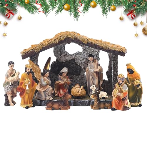 Genérico Belen De Interior,Jesús Niño Religioso - Pequeño Juego De Belén Navideños De Mesa | para Decoración Hogar Interior Dormitorio Sala Oficina Iglesia Escuela Exterior Fiestas Navideñas
