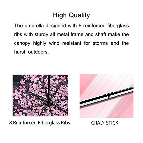 Llanxiry Compact Travel Umbrella,Windproof Waterproof Stick Umbrella Anti-Uv Protection Golf Umbrellas(Orchid) #TOP2