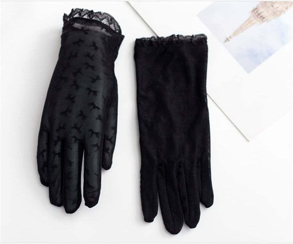 Ice Silk Lace Gloves Ladies Driving and Cycling Thin Hand Socks Touch Screen