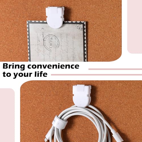 Image of Feifeiya 50 Pcs Cubicle Clips for Fabric Panels,White | Office Partition Wall Clips, 40-sheet Capacity for Notes Photos Memos, Metal Spring, Fits Cubicle Fabric Accessories