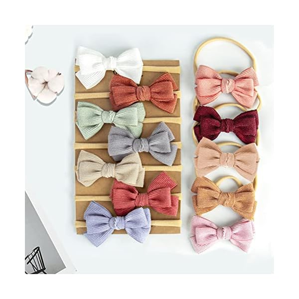 Baby Girl Headbands and Bows, Newborn Infant Toddler Nylon Elastics Hairbands Hair Accessories by VISBL – Bild 8