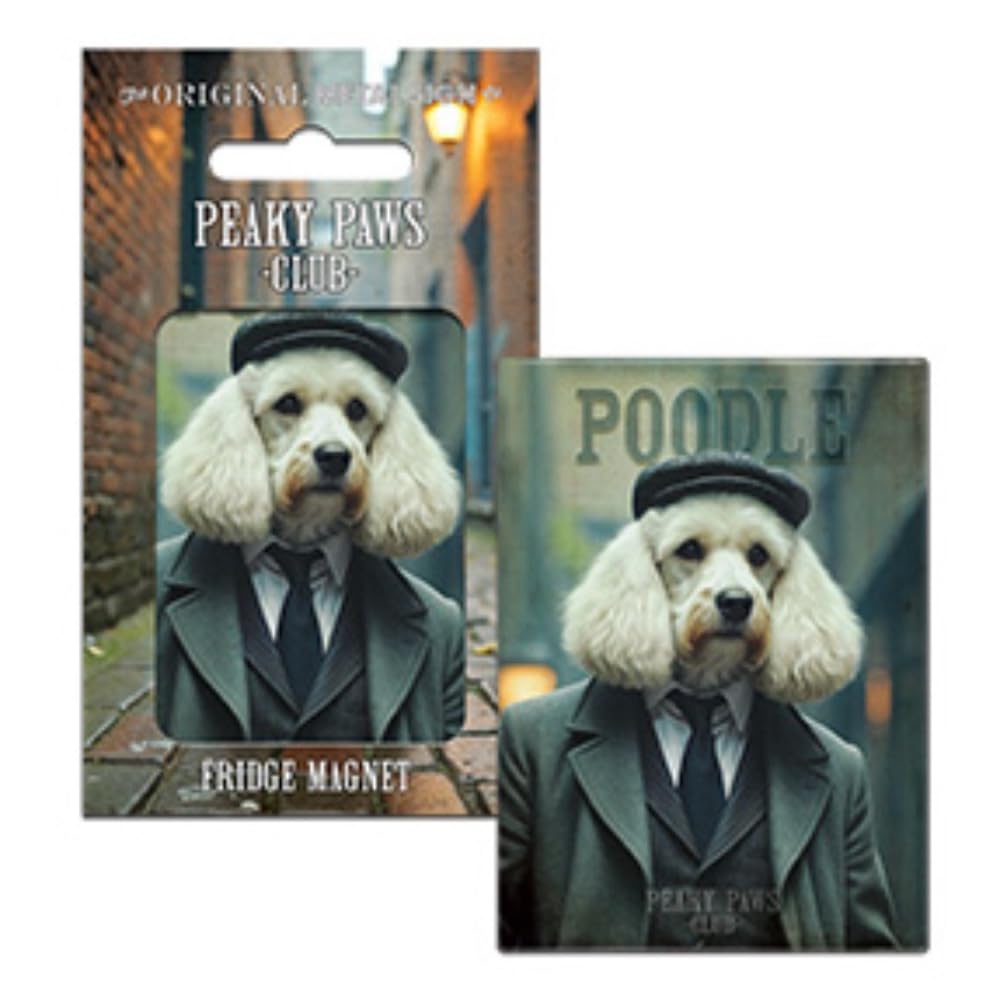 Fridge Magnet (65 x 90 mm) - Peaky Paws Club - White Poodle