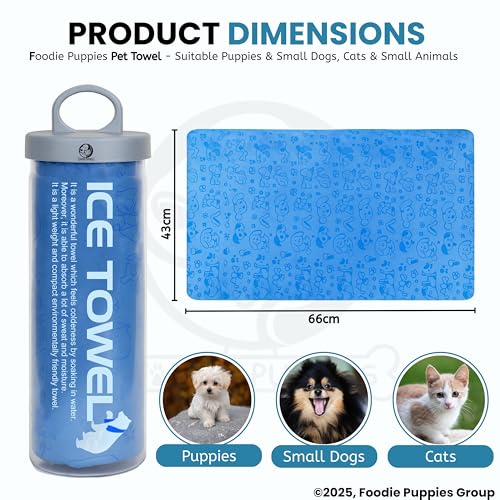 Image of Foodie Puppies Pet Bath Ultra-Absorbent & Machine Washable Towel | Suitable for Small, Medium Large Dogs and Cats (Pack of One) - Color May Vary