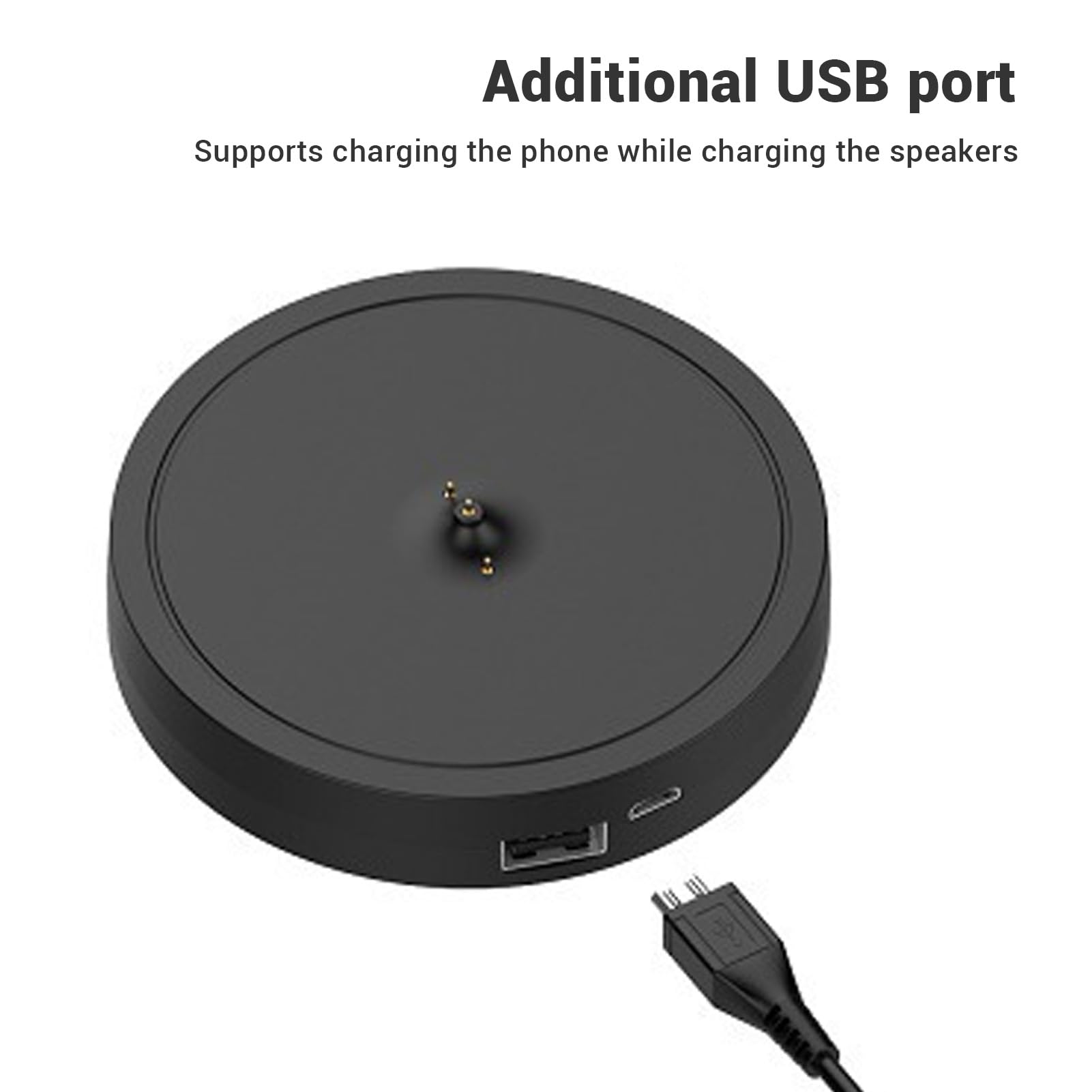 Accensione del Dock di Ricarica per le Orecchie Finali Boom 3 Megaboom 3 Esplosione Megablast, Stazione di Ricarica Professionale con Cavo USB, Compatto e Leggero (BLACK)