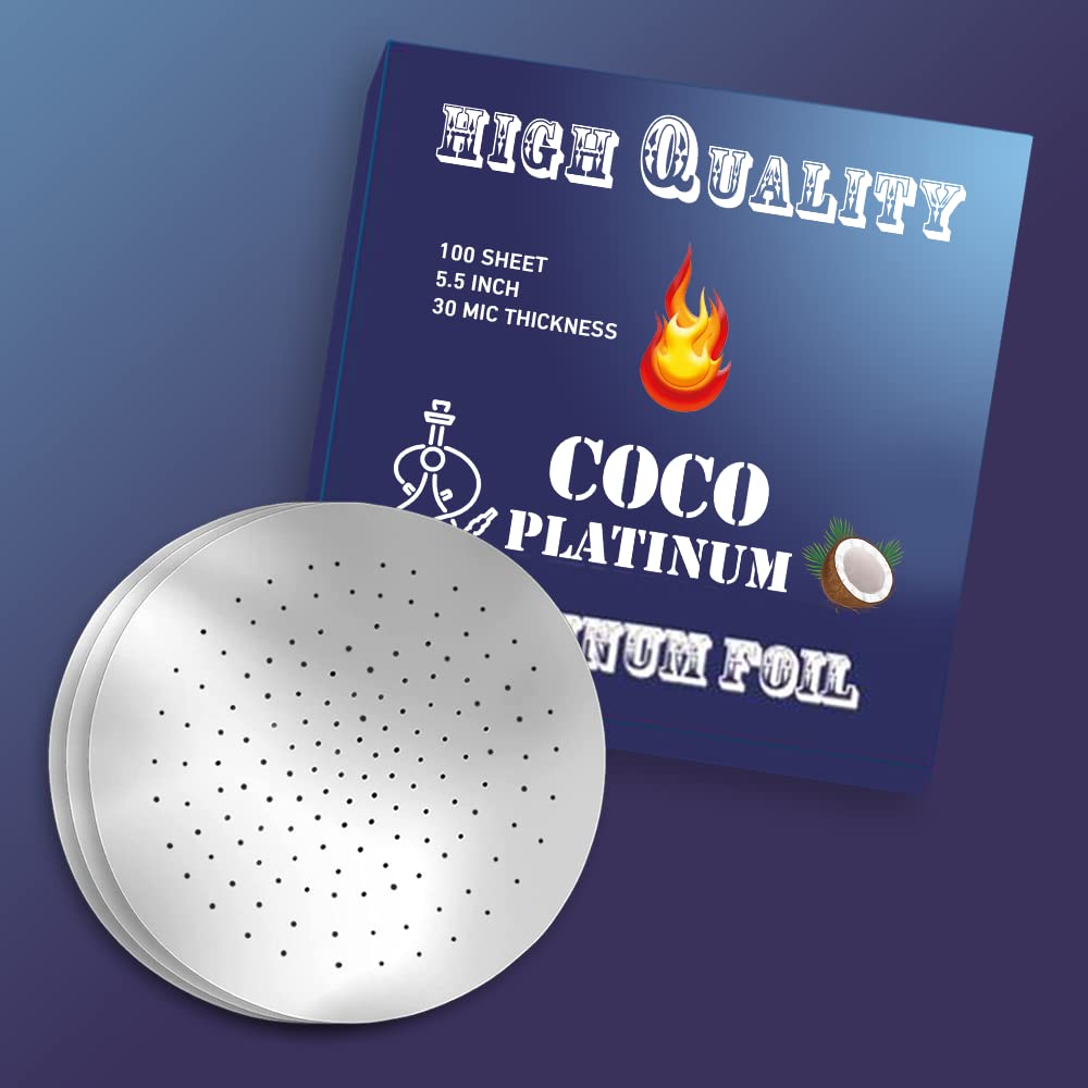 Platinum Edition of Hookah Foil with Holes 5.5 Inches Wide, Aluminum Foils PrePunched, Heavy