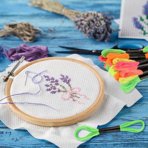 Sliverdew 584565_1_Q0JVN4ZE Embroidery Thread 24 Skeins Bright Color Embroidery Floss Cross Stitch Embroidery Thread Floss Friendship Bracelet String thumb #3