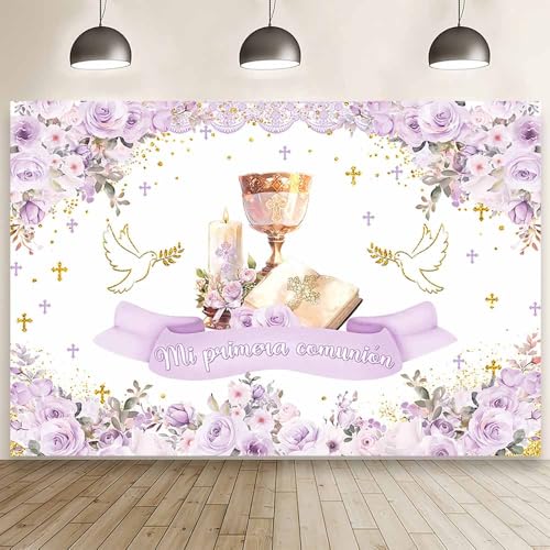 Arrière-plan Communion fille 2,1x1,5m pour espace photobooth réussi