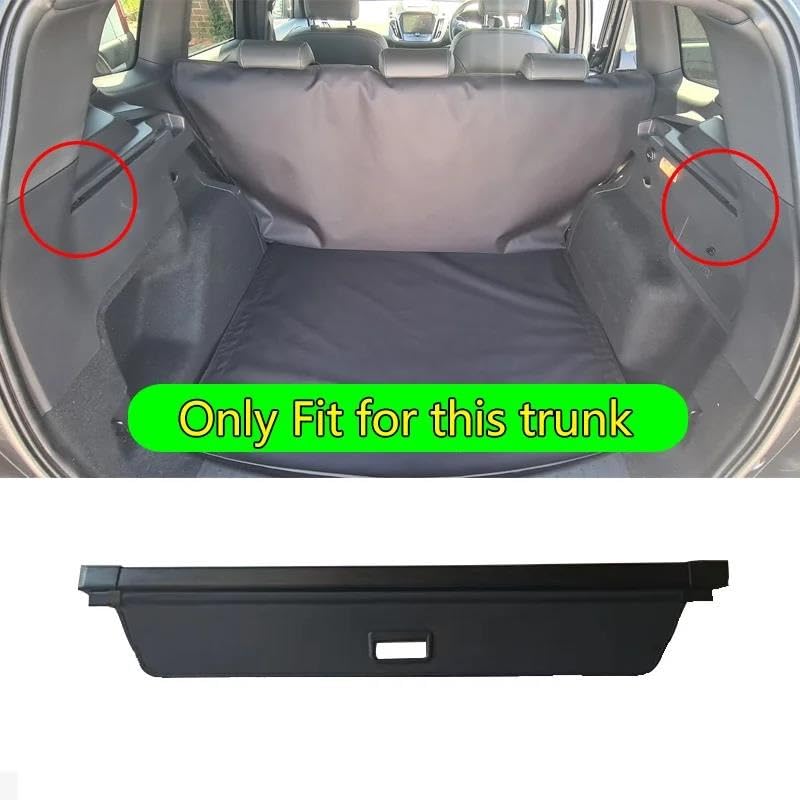Générique Confidentialité Voiture pour Ford pour KUGA 2013-2019 Housse de tonneau rétractable Noire pour la sécurité et confidentialité des camions Rideau de Coffre(Model-2)