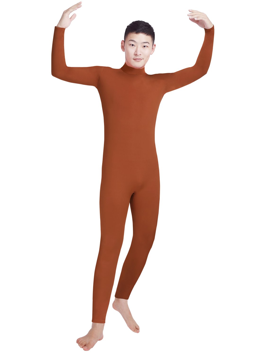 Shinningstar Boys' Men's Zentai Unitard Spandex Turtleneck Long Sleeve Dancewear Bodysuit