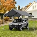Outdoor Carport 10x20 Ft Heavy Duty Carport Portable Garage Waterproof and UV Resistant with Reinforced Structure for Trucks and Cars