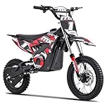 Funbikes MX1000 1000w 36v Lithium Red Electric Kids Dirt Bike – 62cm Seat Height, 3-Speed, CE/UKCA Approved, Boxed & Partially Assembled