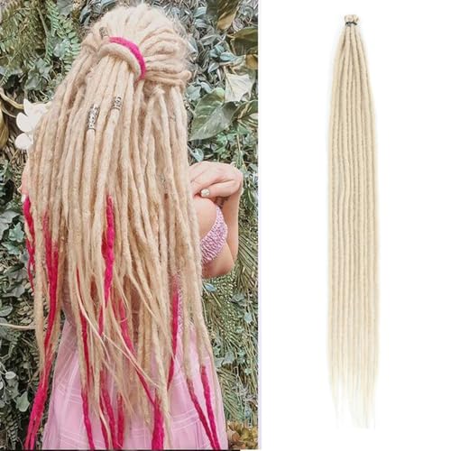Extensions De Locks Minces 0,6 cm De 24 Pouces 10 Brins Faites à La Main Cheveux Synthétiques Doux Reggae Hip Hop Horreur Lock Hair (SE Strands 10, 613)