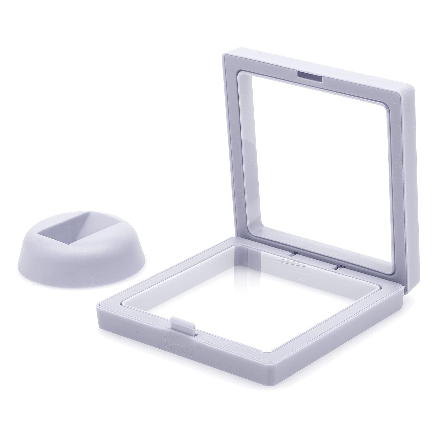 CKB LTD Set van 5 3D drijvende frames vitrine houder opbergdoos ophangstandaard - voor sieraden, edelstenen, verzamelmunten en hobby-knutselartikelen (zwart) 11 cm x 11 cm (groot
