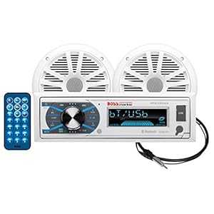 BOSS Audio Systems MCK632WB.6 Bluetooth Car Stereo Receiver with USB Port, 90W Dual Cone Speakers, Color Illumination, Weatherproofing, Media Playback, and Detachable Front Panel