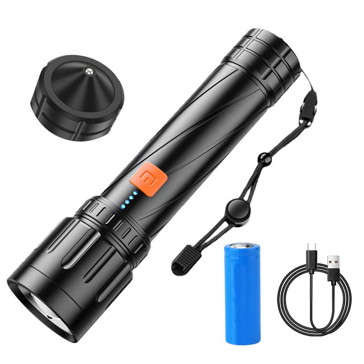 Iodoo 5000mAh 2-in-1 Rechargeable Flashlight & Camping Lantern - 5000 Lumens, Aluminum Body, IP45 Waterproof - View #6