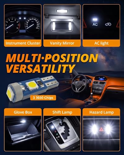 WLJH 6x Lámparas LED T5 para panel de auto miniatura 6