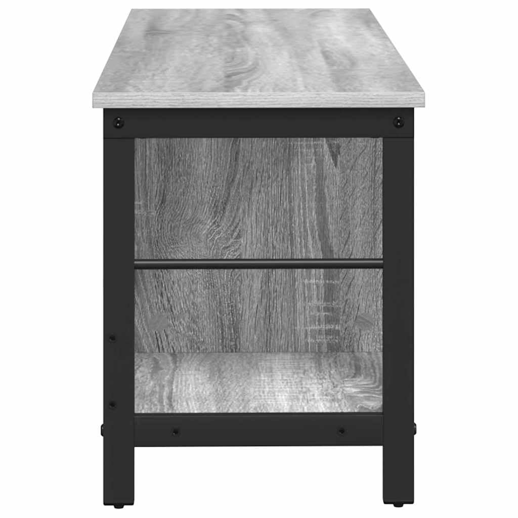 Hothingwell Estante 3 Niveles 102x32x40,5 cm Gris Sonoma | Industrial Madera Y Acero, Niveladores Para Suelos Irregulares, Independiente, Para Sala Estudio Oficina