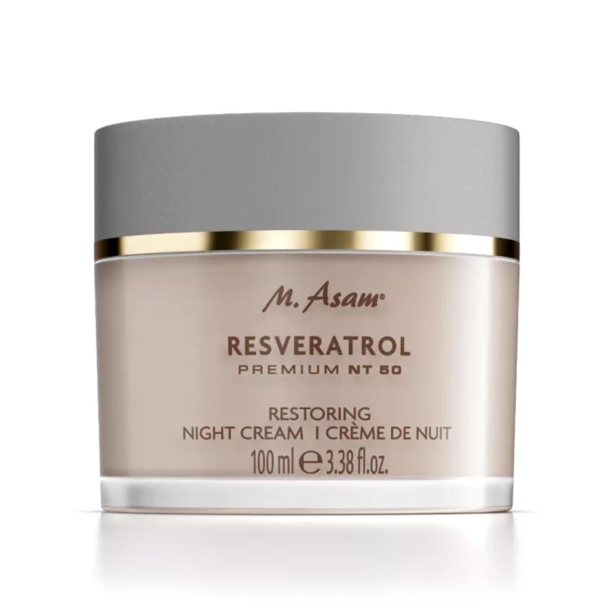 M. Asam Resveratrol Premium NT50 Crème De Nuit Régénérante XXL (100 ml) | Effet instantané en une nuit, peau reposée, lissée et rajeunie au réveil, resvératrol et acide hyaluronique réticulé