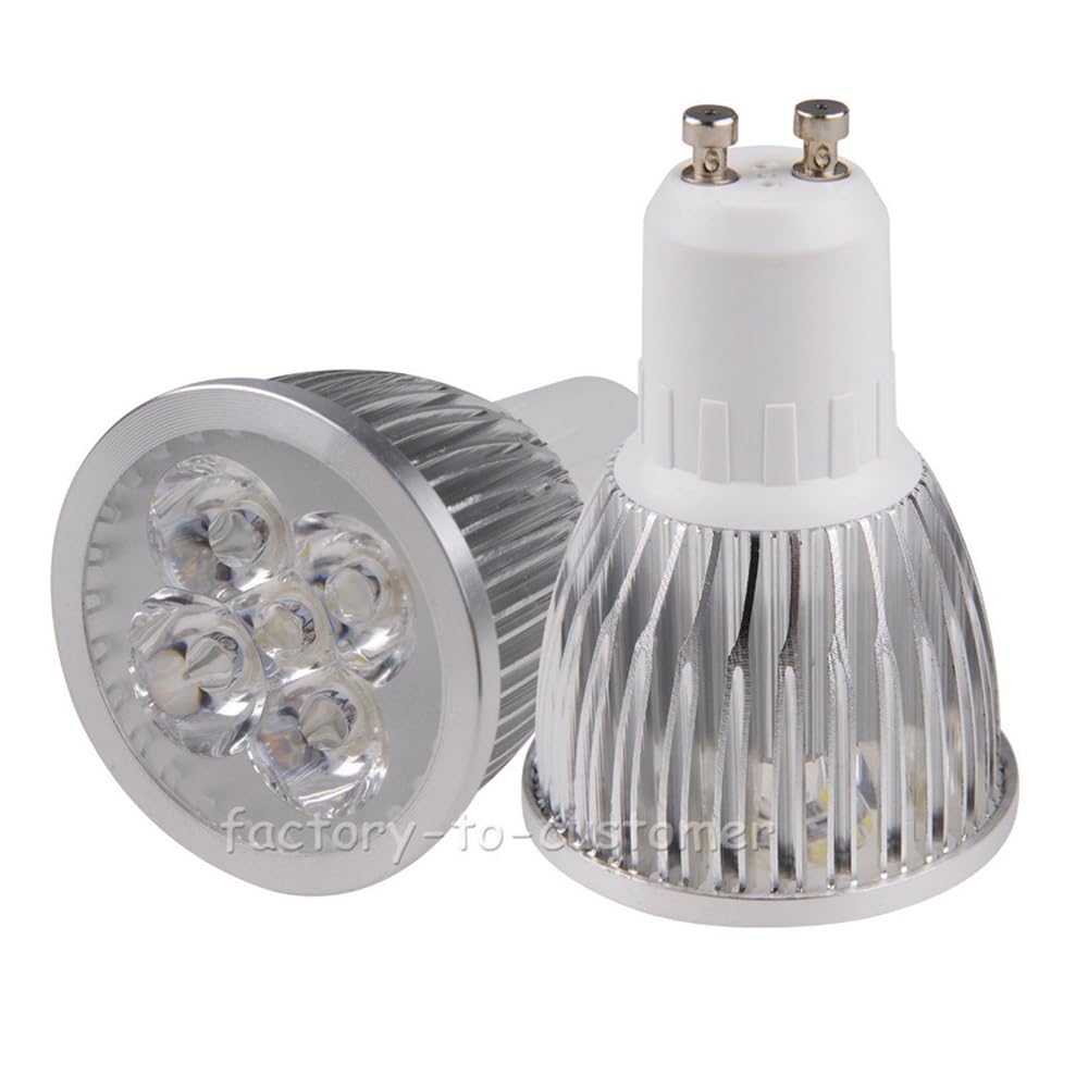 Fengyan Bombillas Domésticas 50 pcs AC85V-265V 5W 5x1W GU10 LED Bombilla de Techo de luz de Punto Caliente Fresco día lámparas Blancas (Talla : Cool White)