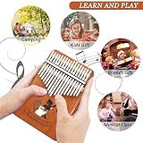 Kalimba 17 Klawiszy Fortepian – Kociak Przenośny Mbira Sanza Palec Fortepian Profesjonalny Instrument Muzyczny z Instrukcja Nauki, Młotek Strojeniowy Prezent Dla Dzieci Dorosłych