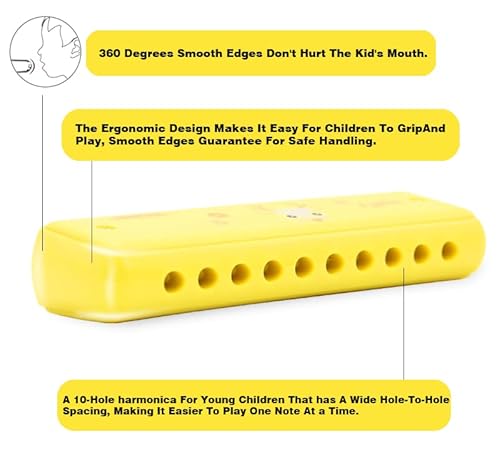 Crafteem Colored Harmonica For Kids And Beginners - Easy-To-Learn Key Of C Instrument - Portable And Lightweight. #TOP1