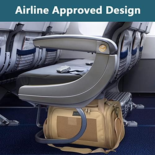 Petsfit Airline Approve Cat Carrier, Lightweight Travel Use Dog Carrier for Small Dogs, Air Circulation Mesh and Comfortable Shoulder Strap