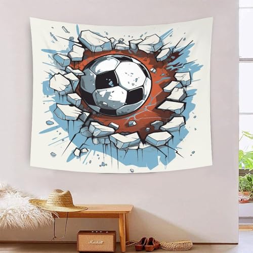 Tapisserie football 3D art mural grand tissu décoration murale chambre 150x200