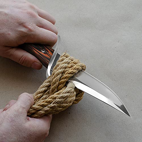 Aubey Fixed Blade Hunting Knife, 440C Steel Camping Knife With Non-Slip G10 Handle And Leather Sheath For Men Gift #TOP2