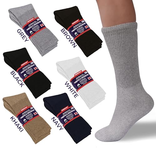 Diamond Star Diabetic Socks, Non-Binding Circulatory Cushion Cotton Crew Diabetic Socks for Men Women2