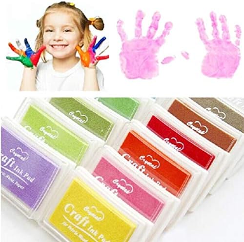 SUPVOX 12Pcs Craft Ink Pad for Rubber Stamps Paper Scrapbooking Wood Fabric