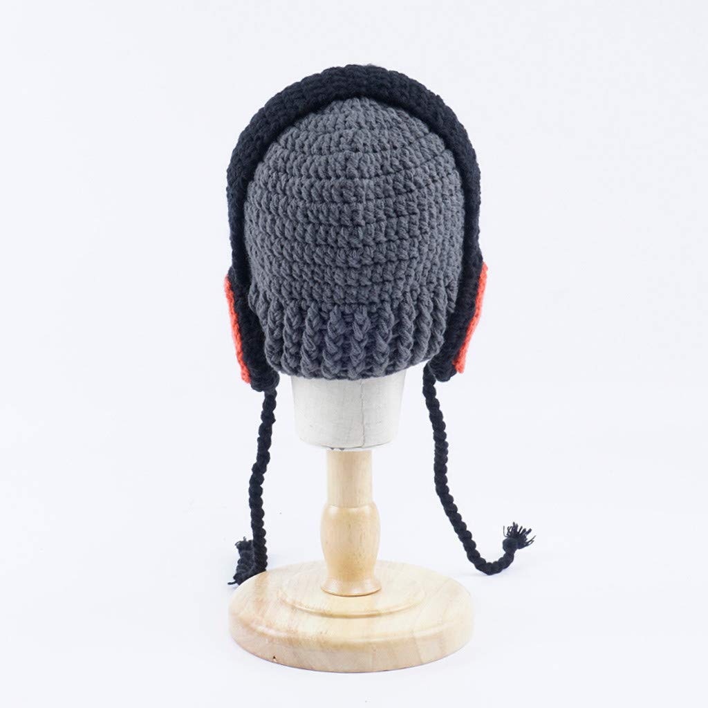 Zimowa Ciepła Czapka Dziecięca Wełniana Dzianina Zimowa Czapka Kreskówka Ładny Kapelusz Zestaw Szalików Czapki Z Daszkiem Czapka Z Daszkiem Męska/Gray/One Size
