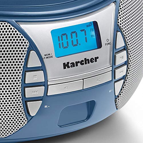 Karcher RR 5025-C tragbares CD Radio (CD-Player, Boomboxen, UKW Radio, Batterie/Netzbetrieb, AUX-In) blau - Image 4