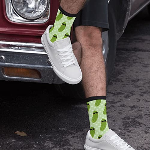 Yishow Cute Green Pickle Socks Men's Women's Novelty Crew Socks Funny Vegetable Socks #TOP4