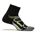 Feetures! Men's Elite Max Cushion Quarter, Black + Reflector, Large