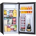 3.2 Cu.Ft Small Fridge with Freezer, Reversible Door Compact Refrigerator, Energy-saving, Low Noise, Mini fridge for Bedroom Dorm,Office and Apartment, Black