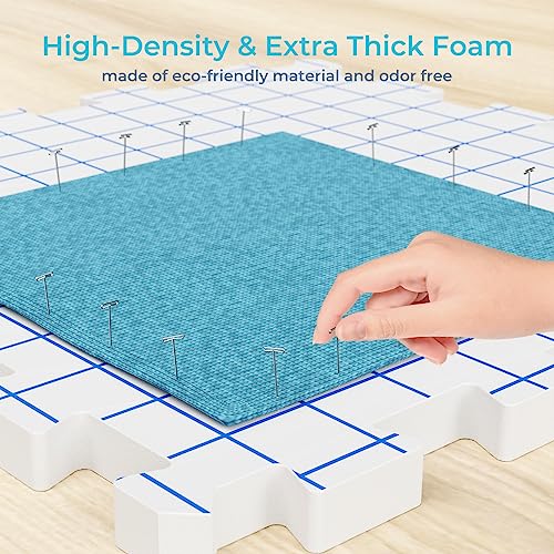 Image of Yiitoll Blocking Mats for Knitting, Extra Thick Knitting Blocking Mat with Grid Lines, 9 Packs Crochet Blocking Board for Needlepoint or Crochet Includes 100 T-pins and Storage Bag