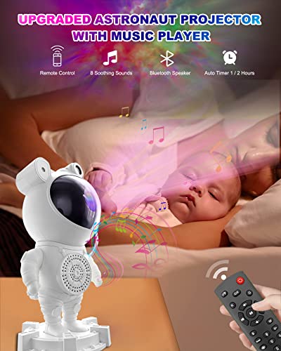 Vieykea Astronaut Galaxy Projector Night Light With Music Player, Remote Control & Timer, Bluetooth Connection, Nebula Starry Sky Moon Projector, Perfect For Kids Bedroom Gaming Party Gifts #TOP1