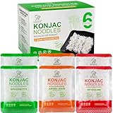 Soeos Konjac Noodles, Shirataki Noodle, 8.8 oz (250 g)*6 Packs, Low Calorie, Low Carb, Keto and Paleo Friendly, 3 Variety Noodles, Fettuccine, Angel Hair, Spaghetti, Total 52.8 Ounce