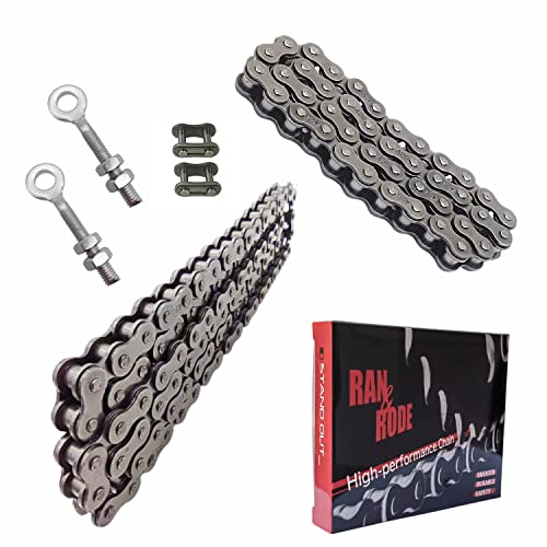 Image of Mini Bike Chain for Coleman Ct200u Ct200u-ex Bt200x Front and Rear Drive Chains and Chain Adjuste Accessories (#420 Chain 42 Link+#420 Chain 90 Link)