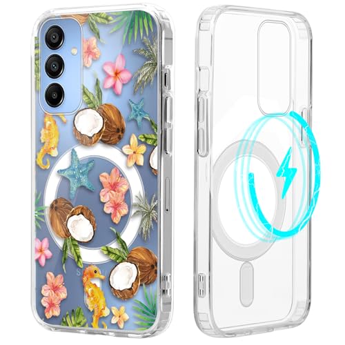 Yomjew Samsung Galaxy A15 5G 6.5�C���`�p���C�P�[�X�AMagSafe�Ή� �N���A �Ă̊C�m�^�c�m�I�g�V�S�R�R�i�b�c�n�C�r�X�J�X�R���[�W���P�[�X�A�\�t�g�ϏՌ��ی�J�o�[ �����p ���̎q�p