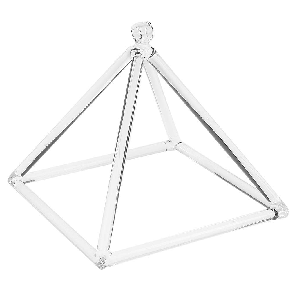 Piramide tibetana in cristallo di quarzo, 17,8 cm, strumento per meditazione per yoga, preghiera, musica, ricca risonanza vibrazionale, strumento a percussione manuale