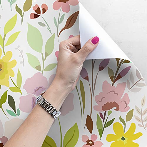 Mural auto-adhésive fleurs grand format pour changer de décor chambre