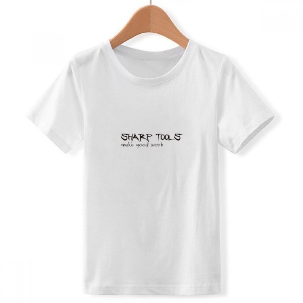 T-Shirt Blanc pour Les Garçons Col Rond Coton Imprimé Citation Multicolore Petite Taille