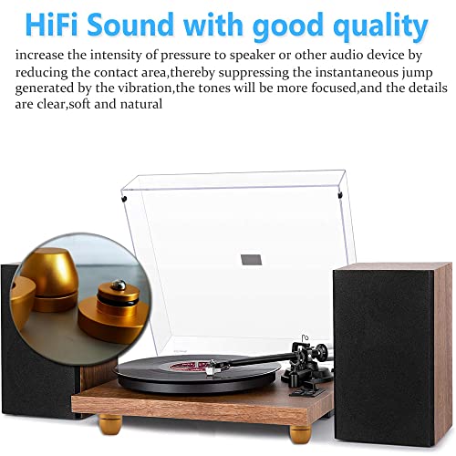 Tertullus 4 Pcs Ball Beads Speaker Isolation Feet Turntable Platform Pads Audio Shock Absorber Subwoofer Isolation Feet 33×30 Pad Speaker Stand(Golden) #TOP5