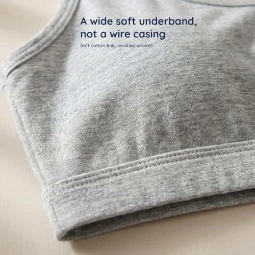 Image of DChica Essentials Sports Bra for Girls (Pack of 2) Cotton Non-Padded Full Coverage Beginners Non-Wired T-Shirt Gym Yoga Workout Bra with Regular Broad Strap, Training Bra for Teenagers