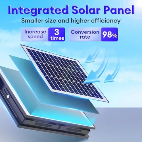 Image of XERGY 100W Solar LED Flood Light with Remote, 270 LEDs - IP67 Waterproof Outdoor Wall Lamp, Dusk to Down Sensor, 2000mAh Battery Security Light for Garden, Yard, Fence, Driveway (5m Cable Included)