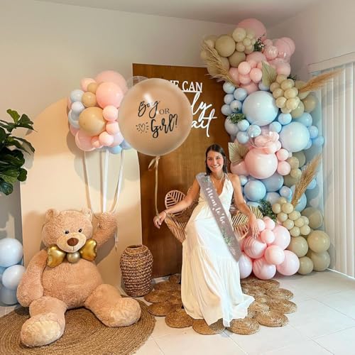 Mecholey GENDER REVEAL CONFETTI BALLOONS Gender Reveal Balloons Boy Or Girl Balloon With Blue Pink Confetti For Baby Shower Gender Reveal Ideas Party Supplies Decoration Neutral Colors Bear Baby Shower thumb #5