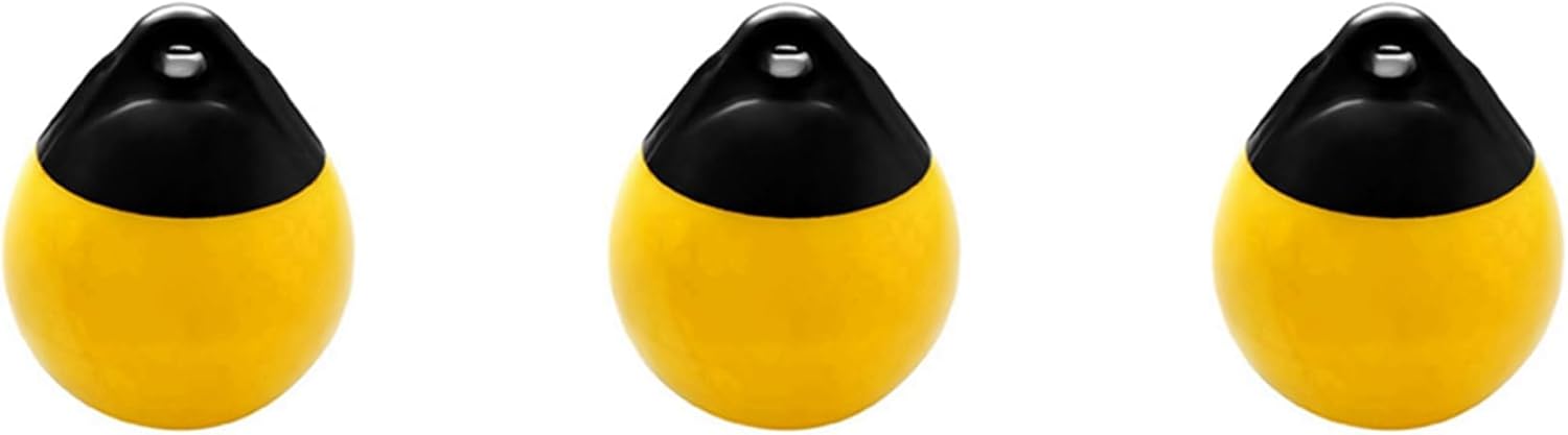 3X 高耐久 PVC ボートボール ラウンド アンカー ブイ ドック バンパーボール 空気注入式 保護 海洋 係留ブイ イエロー