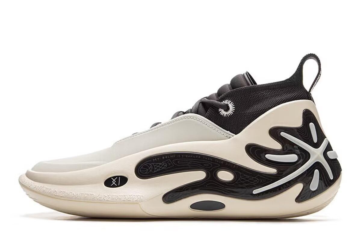 LI-NING Way of Wade 11 Men Basketball Shoes Stable Support High Rebound Basketball Professional Match Shoes Beige Black US 10.5